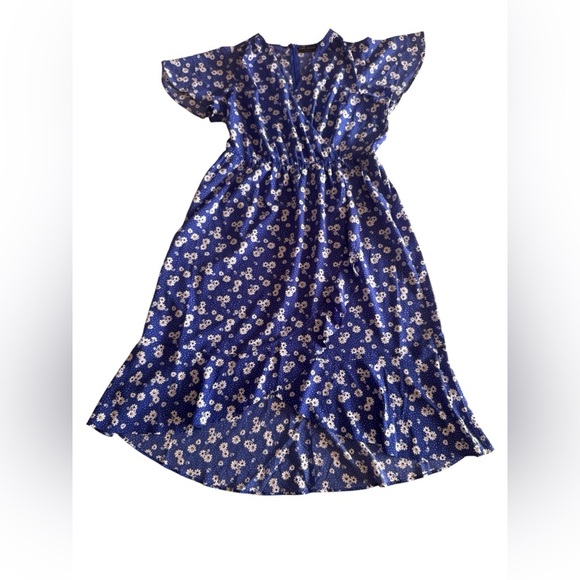 Lane Bryant - Floral Maxi Dress - High Low - Size 14- Blue Flowers flare - Picture 4 of 16